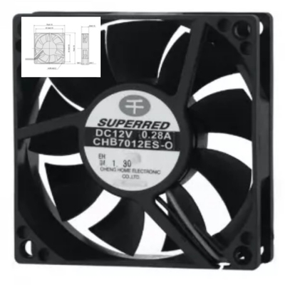 Quạt làm mát ô tô 0,4W Tốc độ 2100-3600 RPM Độ ồn thấp Quạt 70x70x20