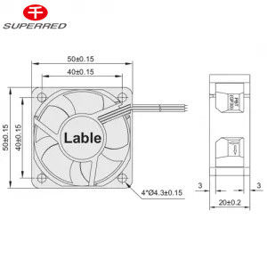 50x50x20 DC Cooling Fan Màu đen cho lò sưởi điện / lò nướng / máy làm mát tường